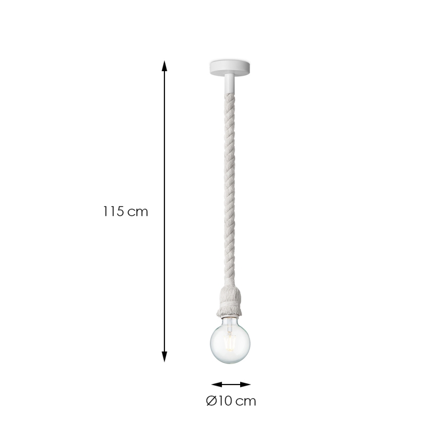 Подвесная люстра LEONARDO ROPE 1xE27/10W/230V белый