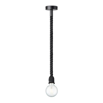 Подвесная люстра LEONARDO ROPE 1xE27/10W/230V черный