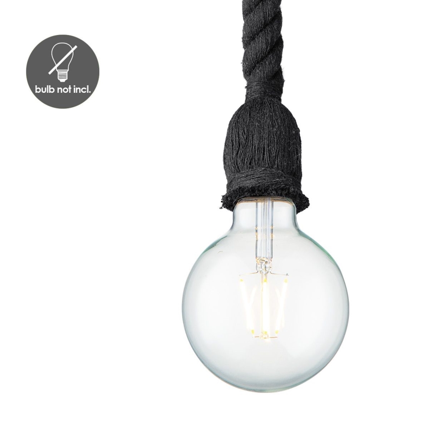 Подвесная люстра LEONARDO ROPE 1xE27/10W/230V черный
