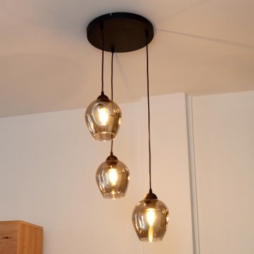 Подвесная люстра LILI 3xE27/15W/230V черный/серый