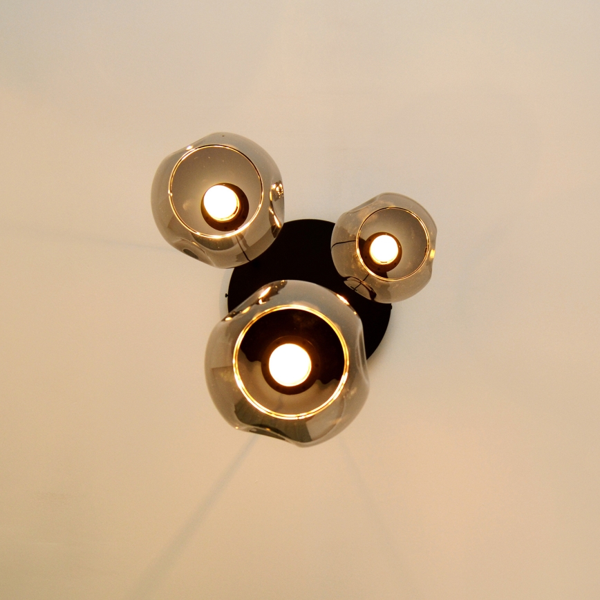 Подвесная люстра LILI 3xE27/15W/230V черный/серый