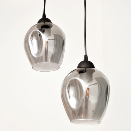 Подвесная люстра LILI 3xE27/15W/230V черный/серый