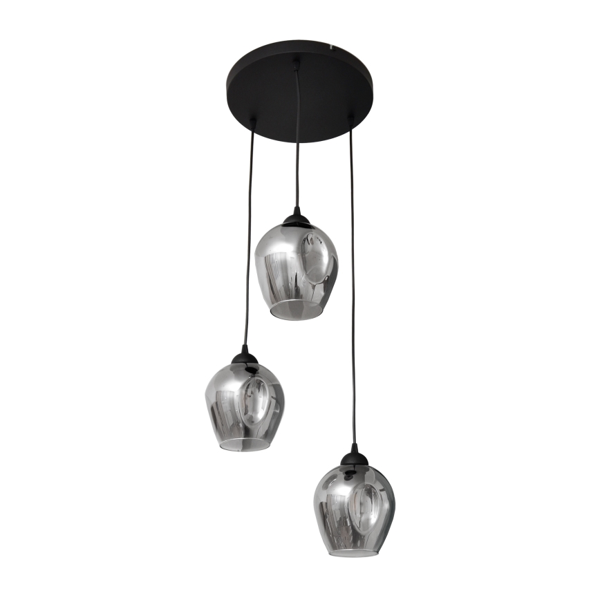 Подвесная люстра LILI 3xE27/15W/230V черный/серый