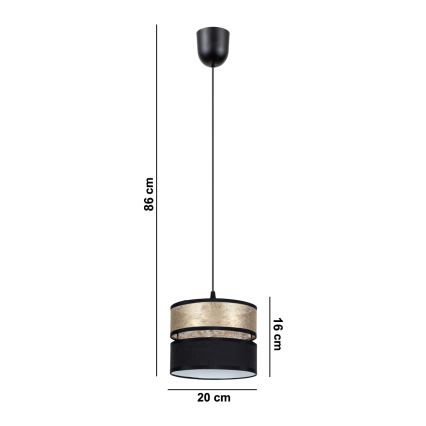 Подвесная люстра LIMA 1xE27/60W/230V золотая/черная