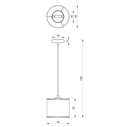 Подвесная люстра LOFT SHADE 1xE27/60W/230V диаметр 18 см белая/золотая