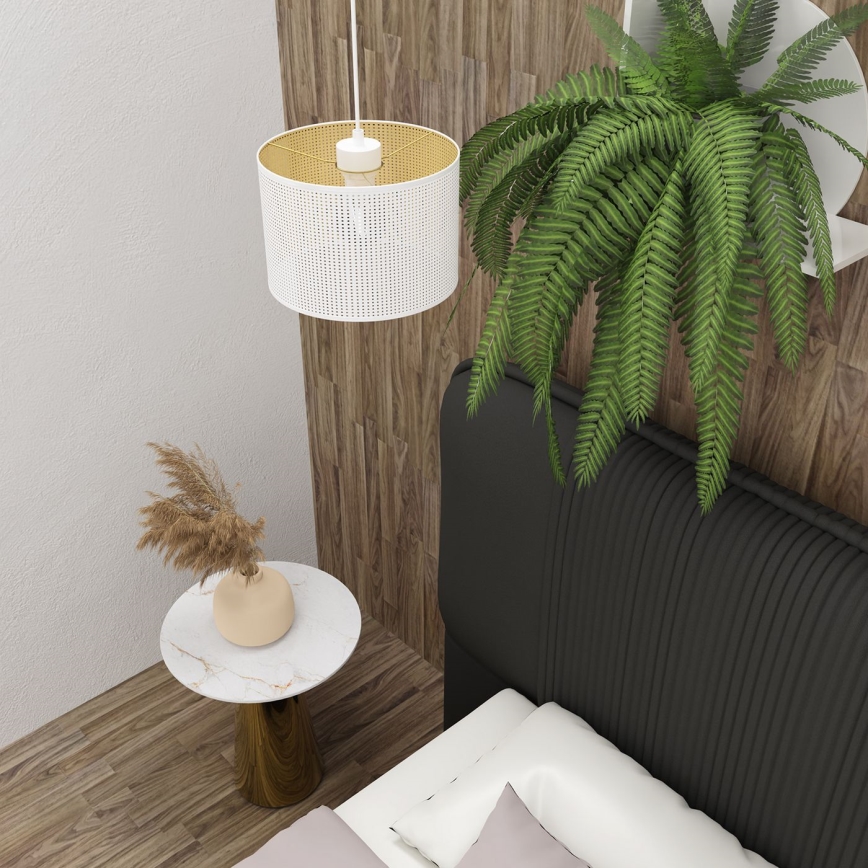 Подвесная люстра LOFT SHADE 1xE27/60W/230V диаметр 25 см белая/золотая