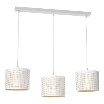 Подвесная люстра LOFT SHADE 3xE27/60W/230V белая/золотая