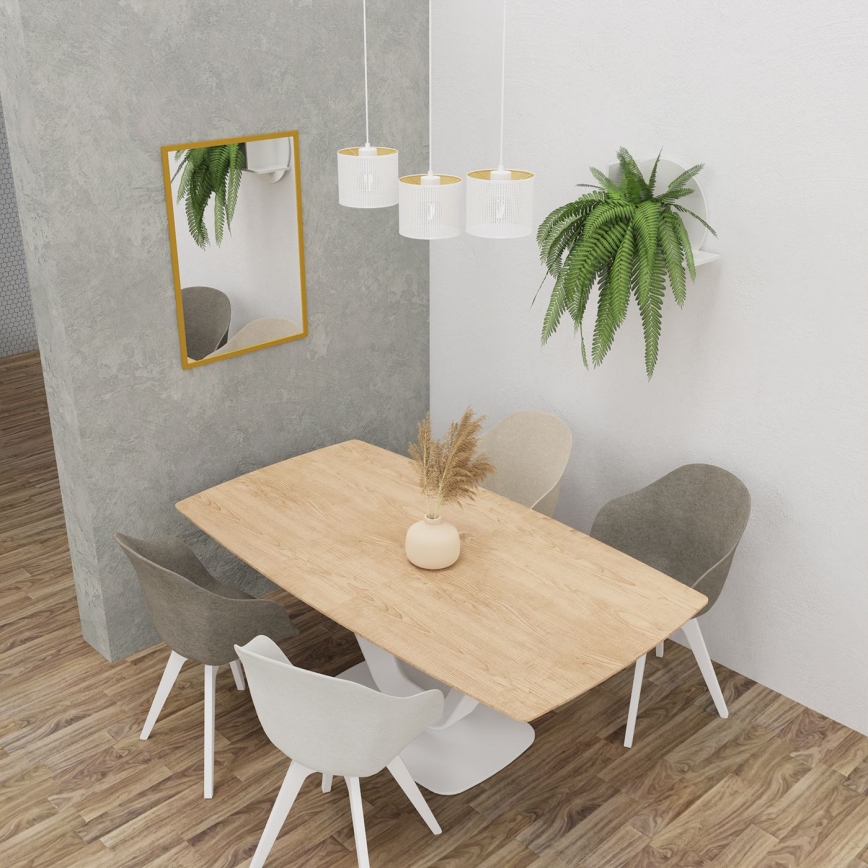 Подвесная люстра LOFT SHADE 3xE27/60W/230V белая/золотая