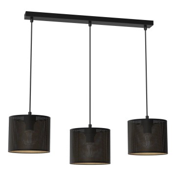 Подвесная люстра LOFT SHADE 3xE27/60W/230V черная/золотая