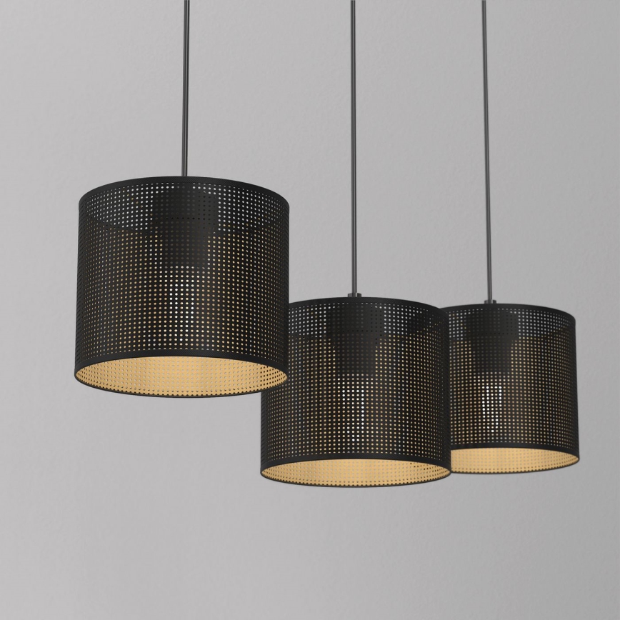 Подвесная люстра LOFT SHADE 3xE27/60W/230V черная/золотая