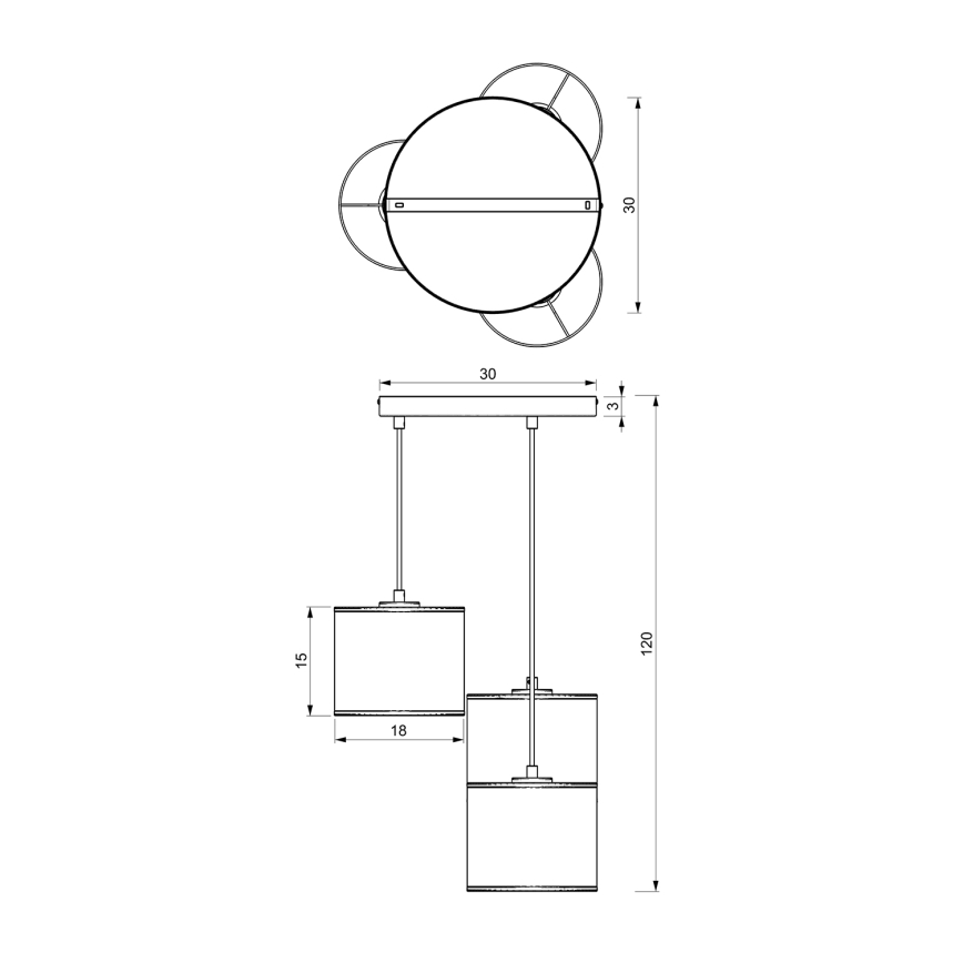 Подвесная люстра LOFT SHADE 3xE27/60W/230V черная/золотая
