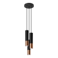 Подвесная люстра LOOPEZ 3xGU10/10W/230V круглый черный/медный