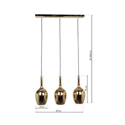 Подвесная люстра LUGANO 3xE14/40W/230V золотой