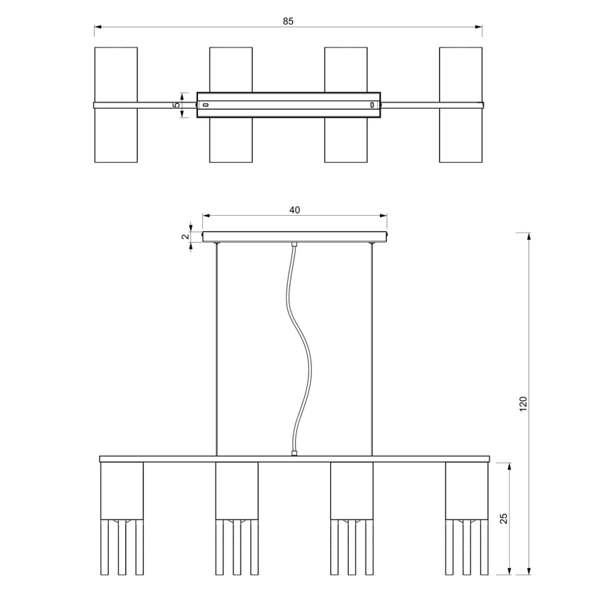 Подвесная люстра MALM 4xE27/60W/230V