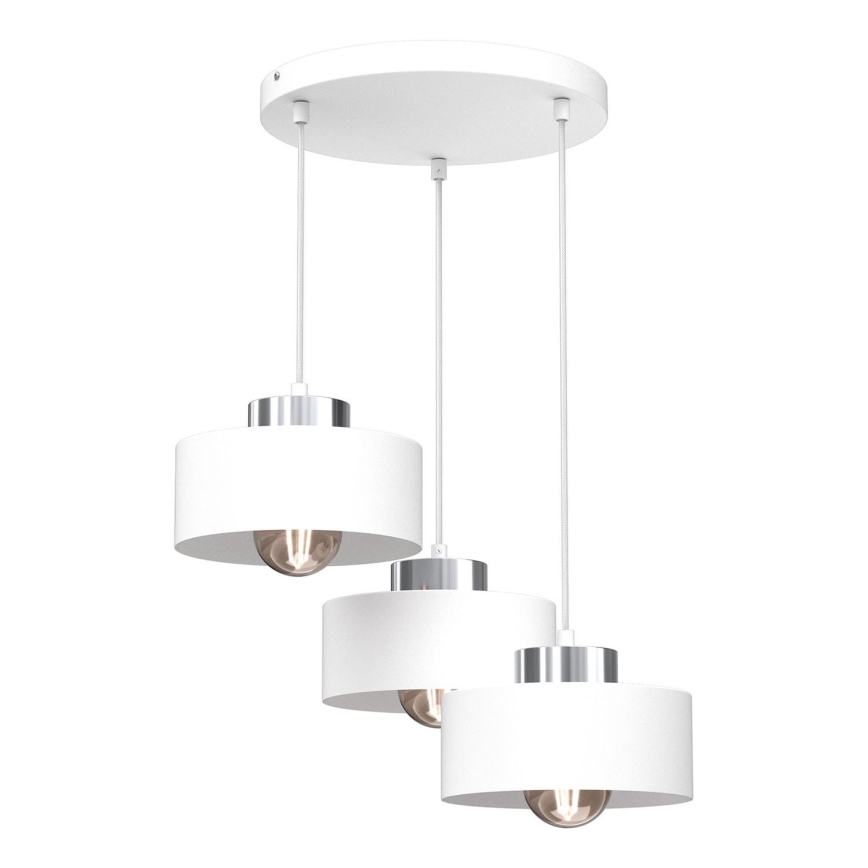 Подвесная люстра MARTI 3xE27/15W/230V белый/блестящий хром