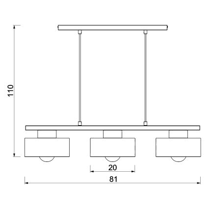 Подвесная люстра MARTI 3xE27/15W/230V белый/блестящий хром