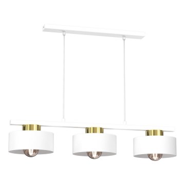 Подвесная люстра MARTI 3xE27/15W/230V белый/золотистый