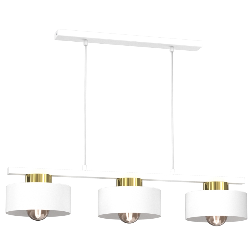 Подвесная люстра MARTI 3xE27/15W/230V белый/золотистый