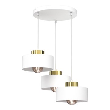 Подвесная люстра MARTI 3xE27/15W/230V белый/золотистый
