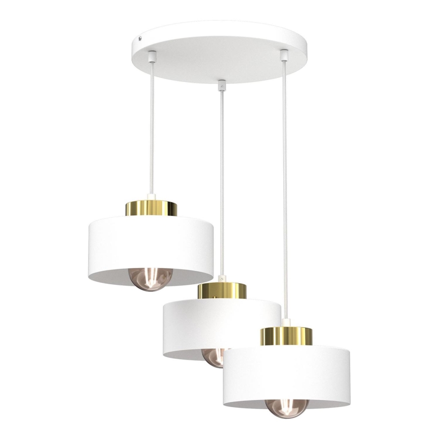 Подвесная люстра MARTI 3xE27/15W/230V белый/золотистый