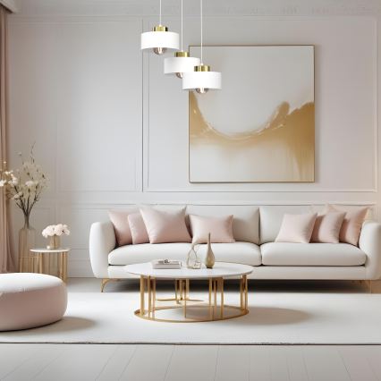 Подвесная люстра MARTI 3xE27/15W/230V белый/золотистый