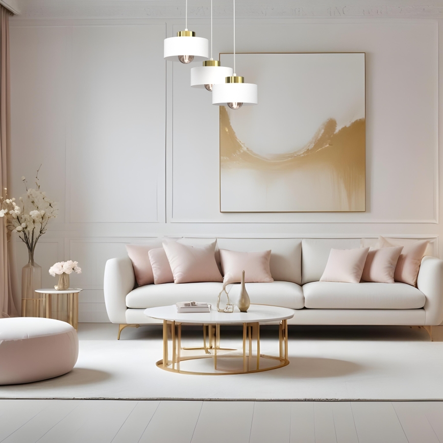 Подвесная люстра MARTI 3xE27/15W/230V белый/золотистый