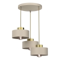 Подвесная люстра MARTI 3xE27/15W/230V бежевый/золотистый