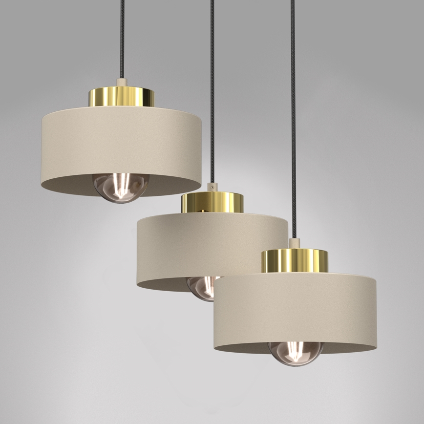 Подвесная люстра MARTI 3xE27/15W/230V бежевый/золотистый