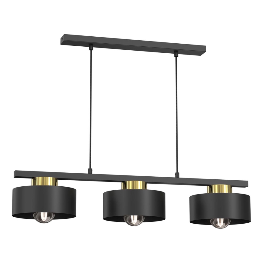 Подвесная люстра MARTI 3xE27/15W/230V черный/золотистый