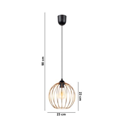 Подвесная люстра MATT 1xE27/60W/230V черная/медная