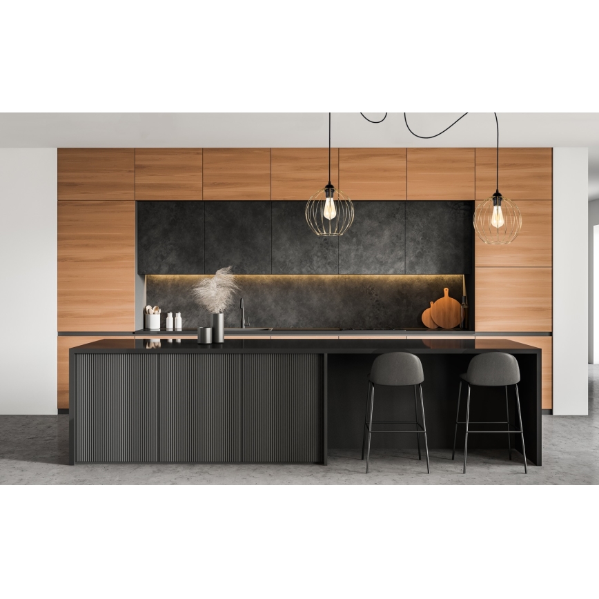 Подвесная люстра MATT 2xE27/60W/230V паук черный/золотистый