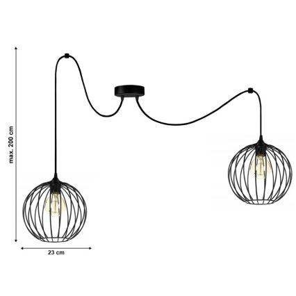 Подвесная люстра MATT 2xE27/60W/230V паук