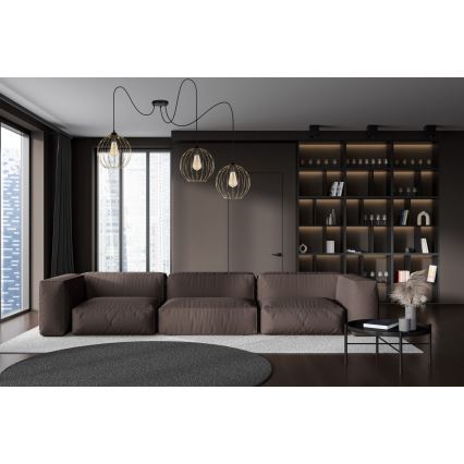 Подвесная люстра MATT 3xE27/60W/230V паук черный/золотистый