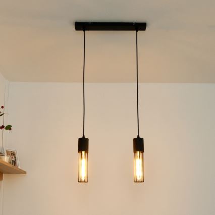 Подвесная люстра MELODY 2xE27/15W/230V черный