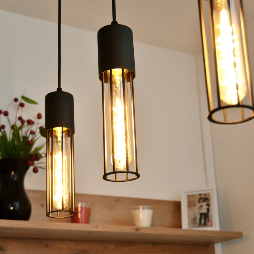 Подвесная люстра MELODY 3xE27/15W/230V черный