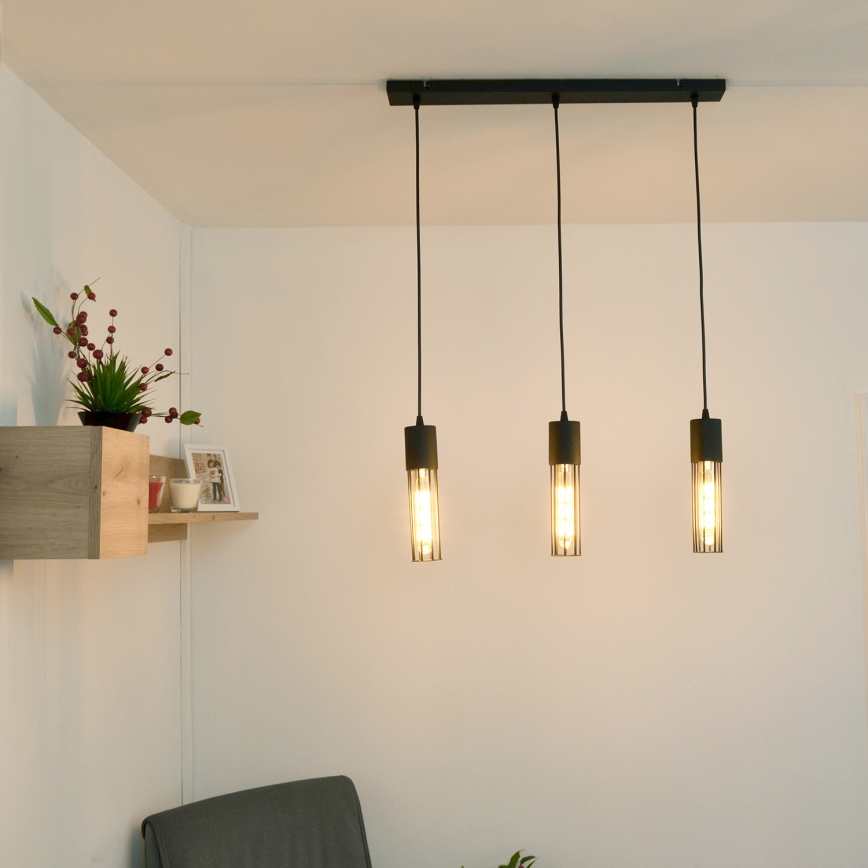 Подвесная люстра MELODY 3xE27/15W/230V черный