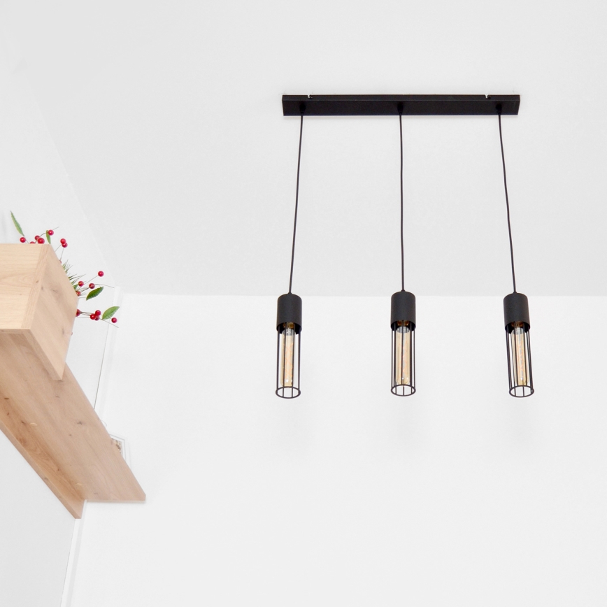 Подвесная люстра MELODY 3xE27/15W/230V черный