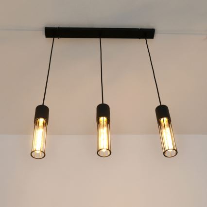 Подвесная люстра MELODY 3xE27/15W/230V черный