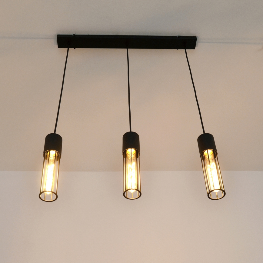 Подвесная люстра MELODY 3xE27/15W/230V черный