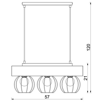 Подвесная люстра MENTON 3xE27/15W/230V черный/коричневый/дуб