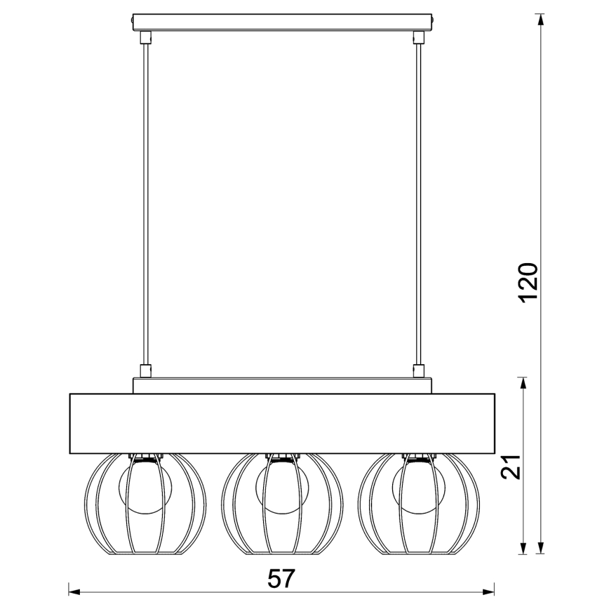 Подвесная люстра MENTON 3xE27/15W/230V черный/коричневый/дуб