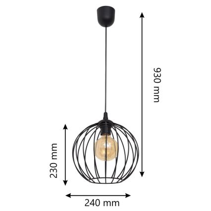 Подвесная люстра MERCURE 1xE27/15W/230V