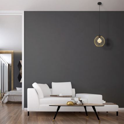 Подвесная люстра MERCURE 1xE27/15W/230V золотистый/черный