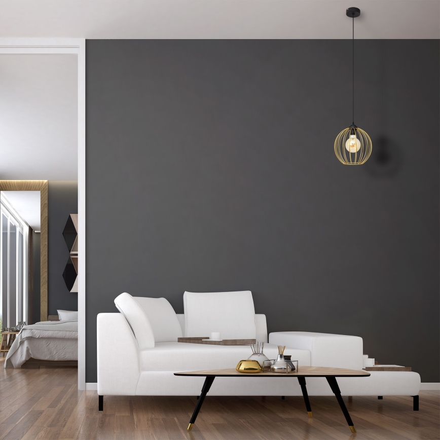 Подвесная люстра MERCURE 1xE27/15W/230V золотистый/черный