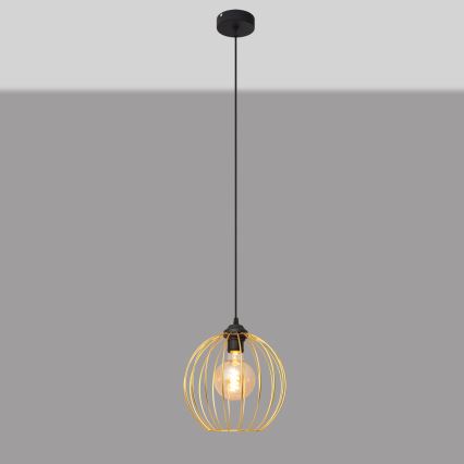 Подвесная люстра MERCURE 1xE27/15W/230V золотистый/черный
