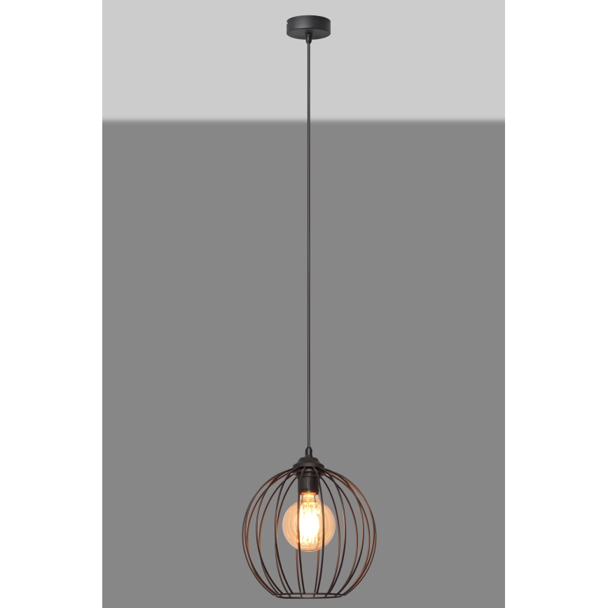 Подвесная люстра MERCURE 1xE27/15W/230V ⌀ 24 cm черная