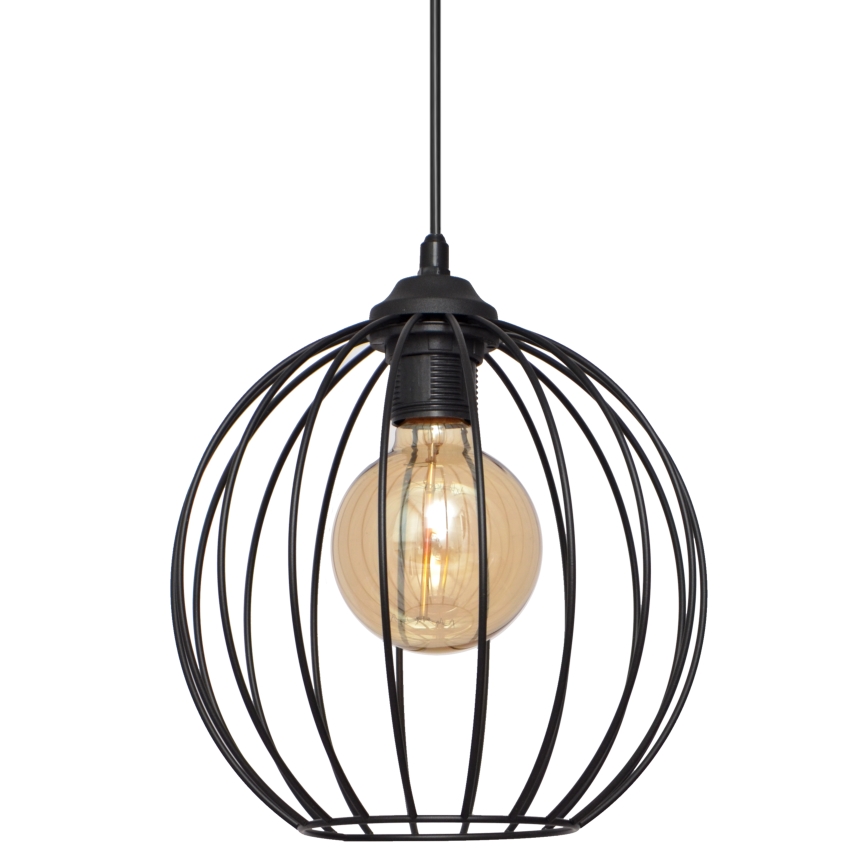 Подвесная люстра MERCURE 1xE27/15W/230V ⌀ 24 cm черная