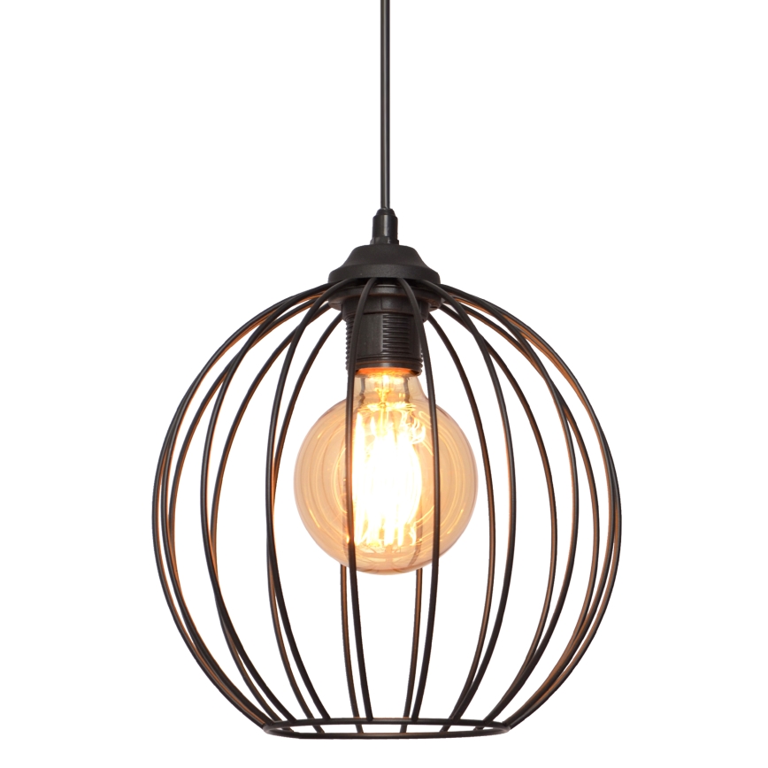 Подвесная люстра MERCURE 1xE27/15W/230V ⌀ 24 cm черная