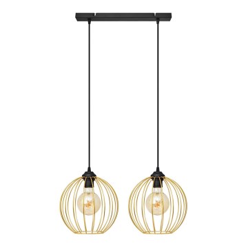 Подвесная люстра MERCURE 2xE27/15W/230V золотистый/черный
