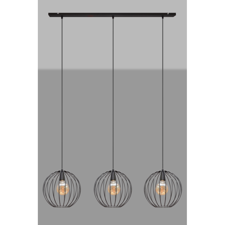 Подвесная люстра MERCURE 3xE27/15W/230V черная